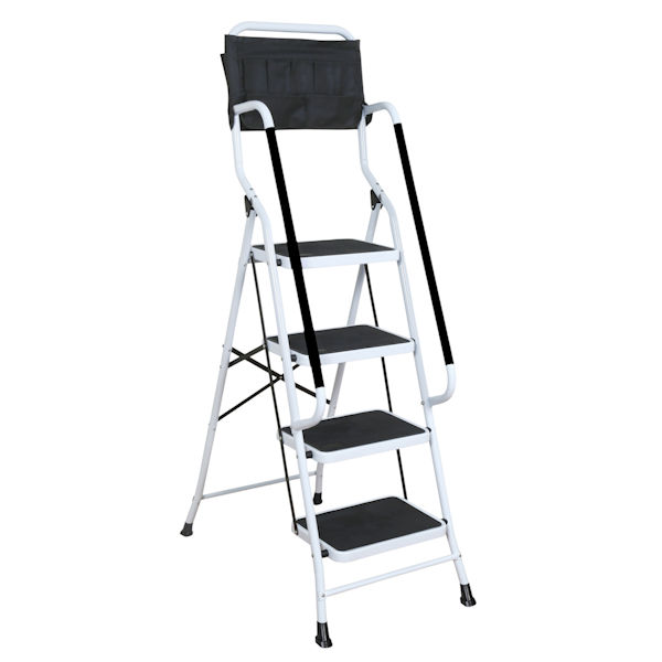 Step Folding Safety Ladder With Handrails Wireless   FF8316 A REV2 BK 