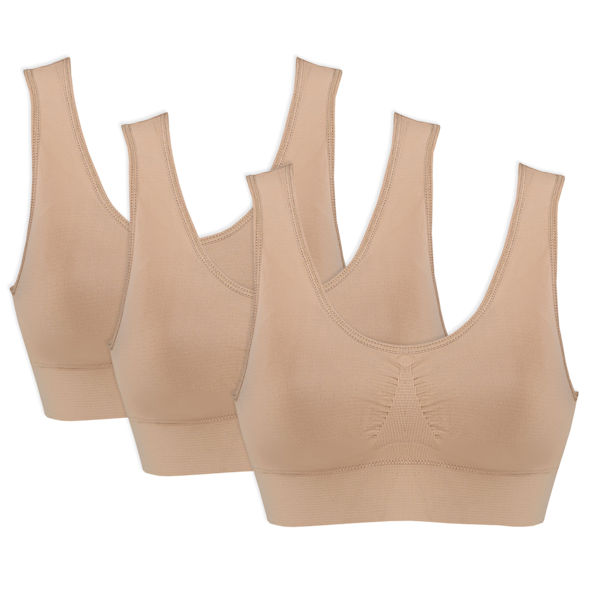 Comfort Bra Women's 3 Pack Seamless Sports Bra with Removable Pads As Seen  On TV