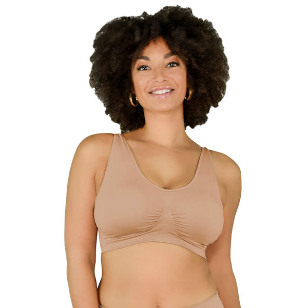 Ahh By Rhonda Shear Women's Plus-Size Generation Bra with Removable Pads,  White, 1X at  Women's Clothing store