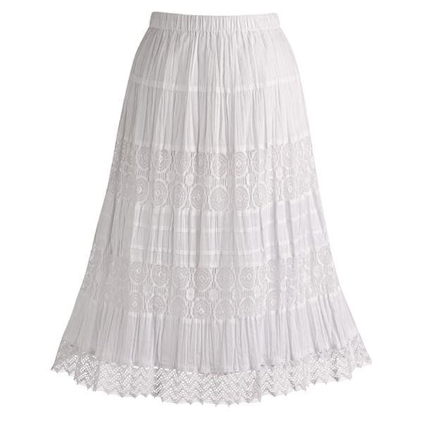 Boho Lace Trim Skirt with Silk Lining | Wireless