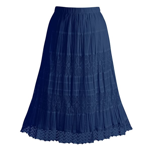 Boho Lace Trim Skirt with Silk Lining | Wireless