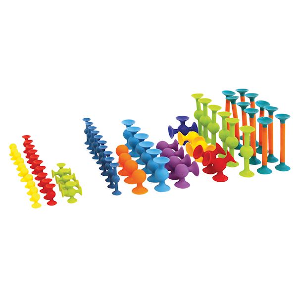 Product image for Fat Brain Toys Squigz 75 Piece Set - Fidget Suction Cup Toys with Storage Bag