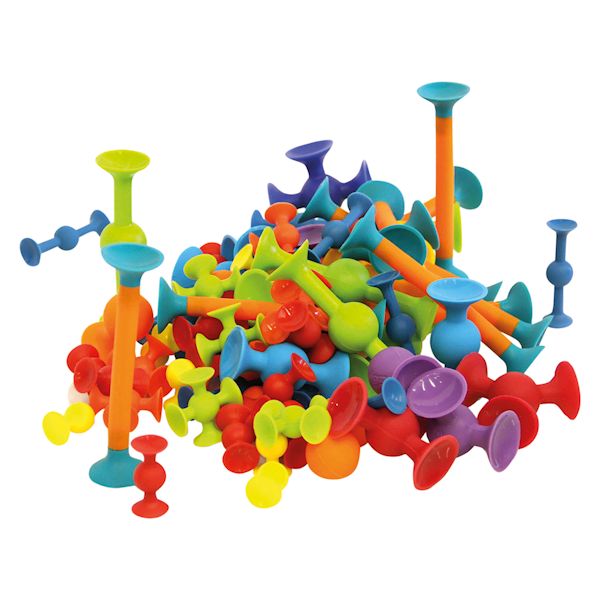 Product image for Fat Brain Toys Squigz 75 Piece Set - Fidget Suction Cup Toys with Storage Bag