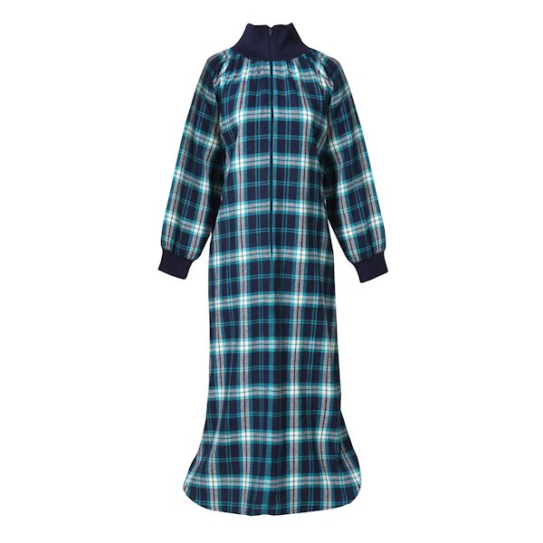 Womens Flannel Nightgown 100% Cotton Flannel Red Plaid Sleep  Dress/Nightshirt