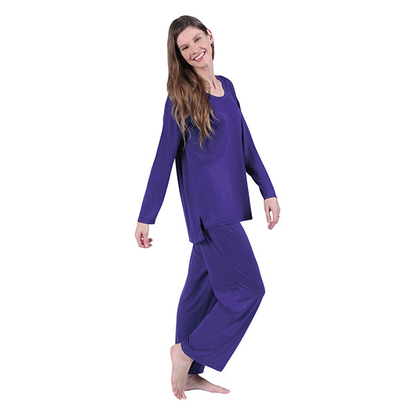 Product image for CATALOG CLASSICS Womens Long Sleeve Pajamas for Women Lounge Clothes for Women - Navy Blue1X