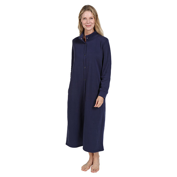 CATALOG CLASSICS Womens Long Sleeve Nightgown Snap Front