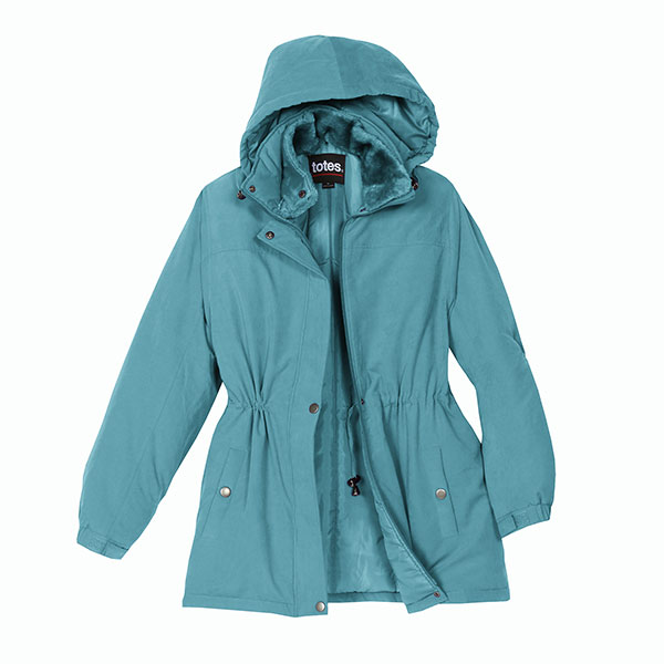 TOTES Womens Winter Coat with Faux Fur Hood Parka Coat Water Resistant  Anorak