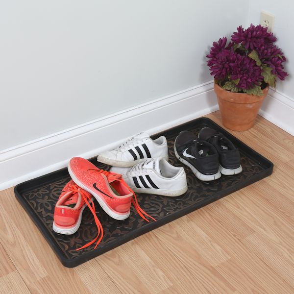 Envelor Rubber Boot Tray for Entryway Indoor Shoe Trays for Mudroom Wet Shoe  Mat Tray Multiuse Rubber Water Tray Mud Mat Winter Boot Mat Large Utility  Tray, Chevron, 32 x 16 Inch