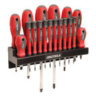 Alternate image for Great Working Tools 18 Piece Screwdriver Set - Magnetic Tips, Chrome Vanadium Steel Blades, Storage Rack