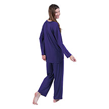 Alternate image for CATALOG CLASSICS Womens Long Sleeve Pajamas for Women Lounge Clothes for Women - Navy Blue1X