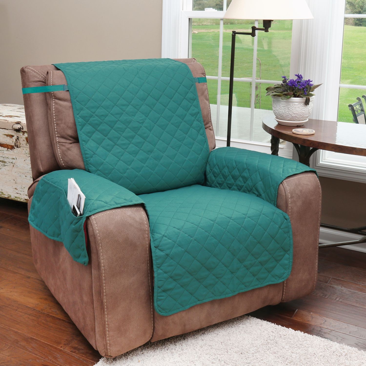 Home District Reversible Recliner Slipcover - Quilted Microfiber Chair